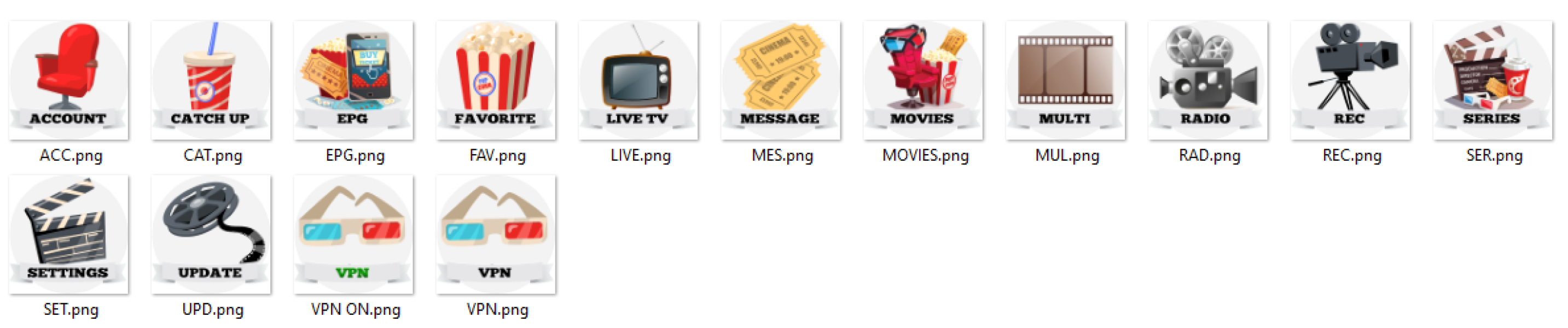 Retro 2 XCIPTV Icon Pack